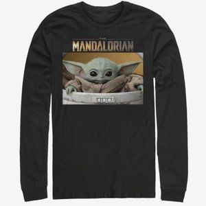 Star Wars woman Black The Mandalorian Graphic Long Sleeve Pullover T-Shirt Small